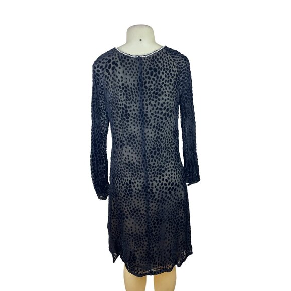 Vintage Mort Schrader Long Sleeve Black Polka Dot Dress With Rhinestone Neckline - Picture 3 of 9